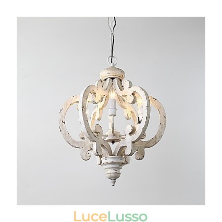 Lampadario in legno di bambù con caratteristica pittura vintage, stile mini, lampada a sospensione decorata Lampadario in legno di bambù con caratteristica pittura vintage, stile mini, lampada a sospensione decorata