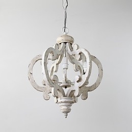Lampadario in legno di bambù con caratteristica pittura vintage, stile mini, lampada a sospensione decorata