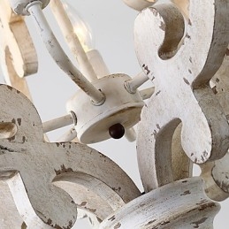 Lampadario in legno di bambù con caratteristica pittura vintage, stile mini, lampada a sospensione decorata