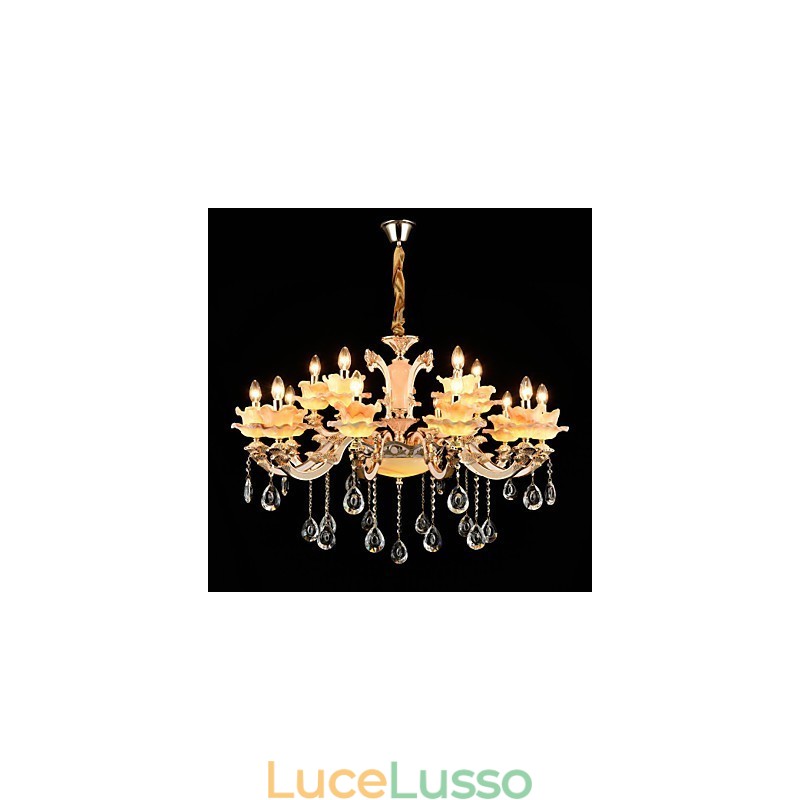 Lampada a sospensione in lega di zinco Caratteristica per cristallo Mini stile metallo negozi interni 15 lampadine