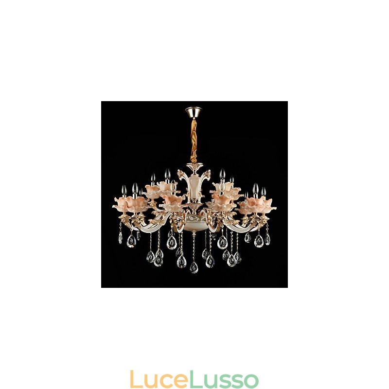 Lampada a sospensione in lega di zinco Caratteristica per cristallo Mini stile metallo negozi interni 15 lampadine