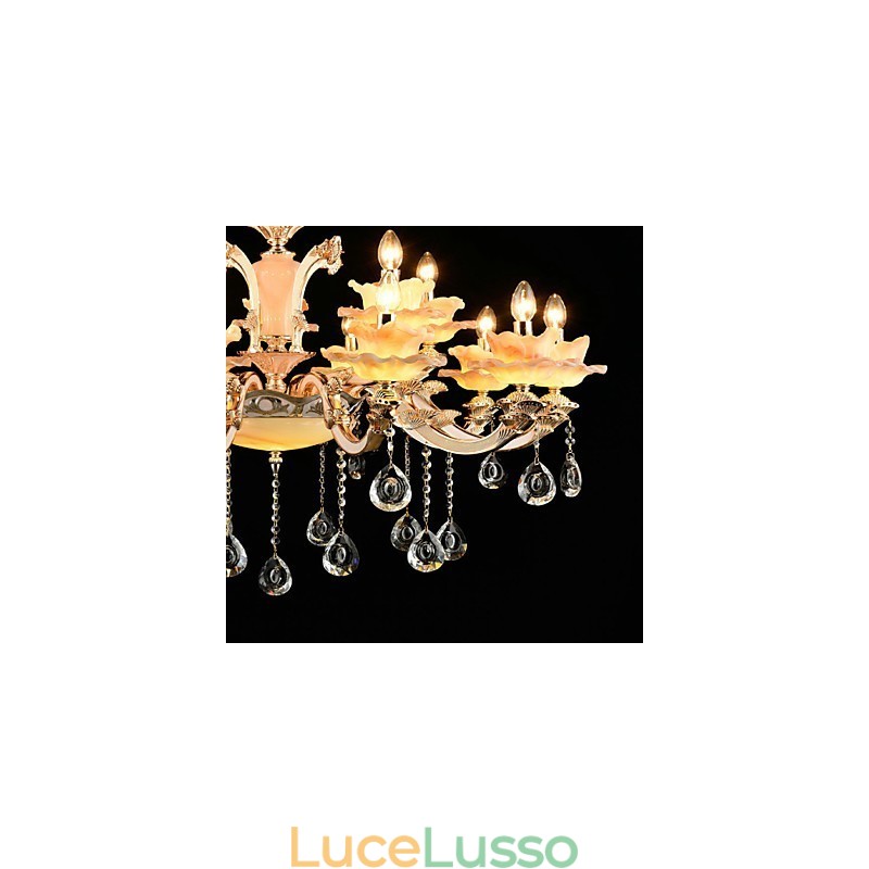 Lampada a sospensione in lega di zinco Caratteristica per cristallo Mini stile metallo negozi interni 15 lampadine