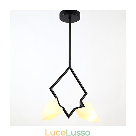 Lampadario moderno a 2 luci in metallo con vetro color pesca, lampada a sospensione Canteen Decorate Lampadario moderno a 2 luci in metallo con vetro color pesca, lampada a sospensione Canteen Decorate