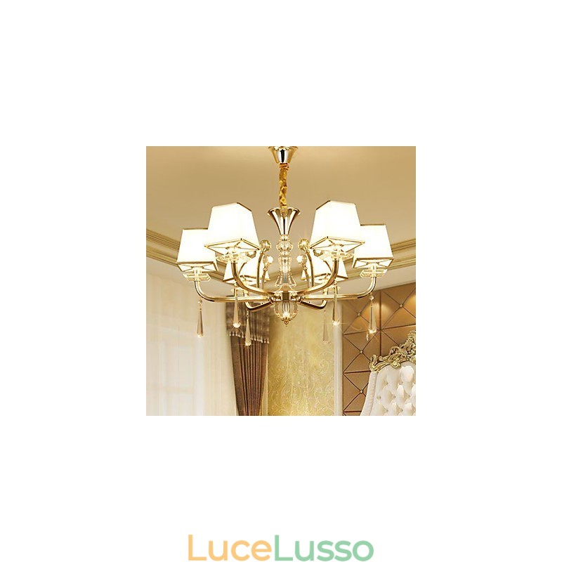 Lampadario moderno contemporaneo elettroplaccato caratteristica per cristallo metallo