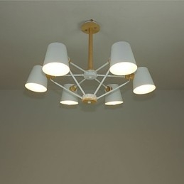 Lampadario in metallo con pittura vintage in legno macaron multicolore