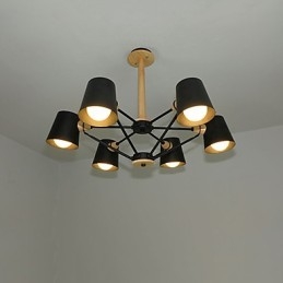 Lampadario in metallo con pittura vintage in legno macaron multicolore