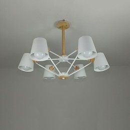 Lampadario in metallo con pittura vintage in legno macaron multicolore