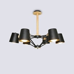 Lampadario in metallo con pittura vintage in legno macaron multicolore