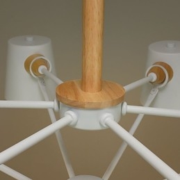 Lampadario in metallo con pittura vintage in legno macaron multicolore