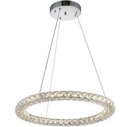 Lampadario moderno a sospensione in cristallo ad anello, lampadario in cristallo, lampade per illuminazione interna, dimmerabili con telecomando