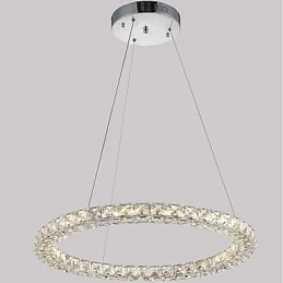 Lampadario moderno a sospensione in cristallo ad anello, lampadario in cristallo, lampade per illuminazione interna, dimmerabili con telecomando