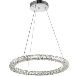 Lampadario moderno a sospensione in cristallo ad anello, lampadario in cristallo, lampade per illuminazione interna, dimmerabili con telecomando
