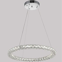 Lampadario moderno a sospensione in cristallo ad anello, lampadario in cristallo, lampade per illuminazione interna, dimmerabili con telecomando