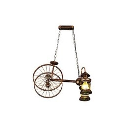 Rustic Lodge Vintage Retro Country Globe Painting Caratteristica per Mini Style Designers Lampadario in metallo