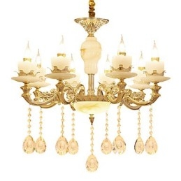 Lampadario in lega di zinco con cristallo in stile europeo