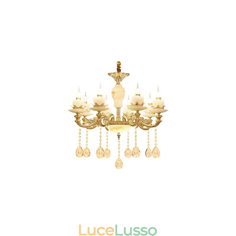 Lampadario in lega di zinco con cristallo in stile europeo