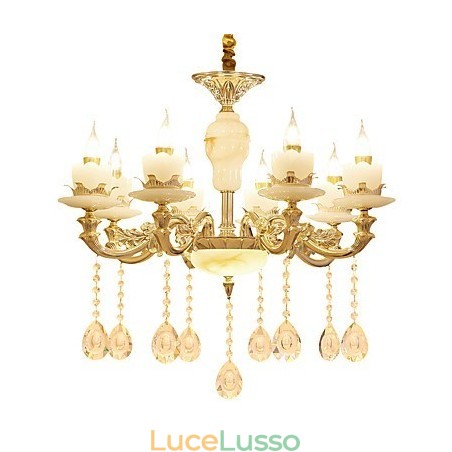 Lampadario in lega di zinco con cristallo in stile europeo Lampadario in lega di zinco con cristallo in stile europeo