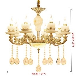 Lampadario in lega di zinco con cristallo in stile europeo