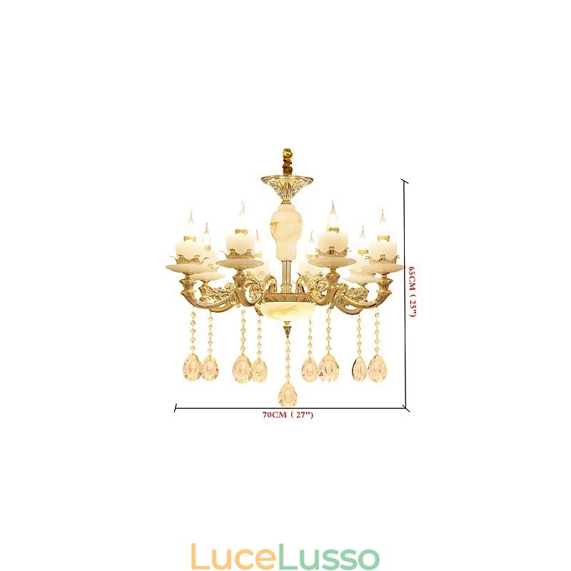 Lampadario in lega di zinco con cristallo in stile europeo
