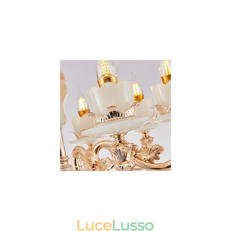 Lampadario in lega di zinco con cristallo in stile europeo