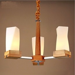 Semplice illuminazione artistica in legno massello Lampada da soffitto creativa Iviving
