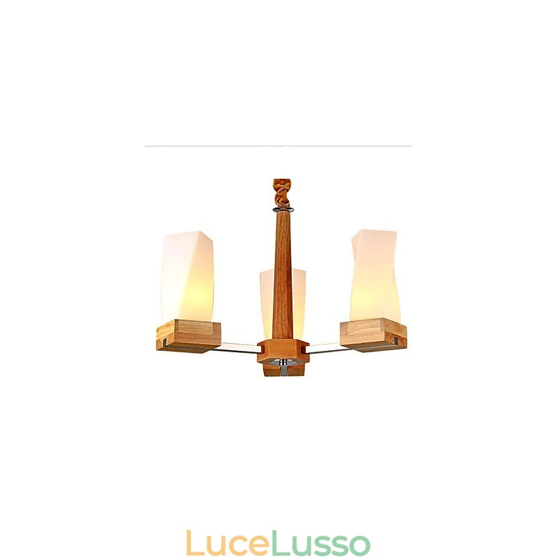 Semplice illuminazione artistica in legno massello Lampada da soffitto creativa Iviving