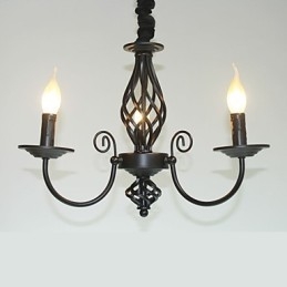 Lampadario in stile europeo 3 luci Lampadario Luci semplici Candele in ferro creative Lampade