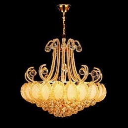 Lampadario moderno di lusso in cristallo con luce pendente, diametro 50 cm, contiene 8 lampadine.