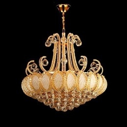Lampadario moderno di lusso in cristallo con luce pendente, diametro 50 cm, contiene 8 lampadine.