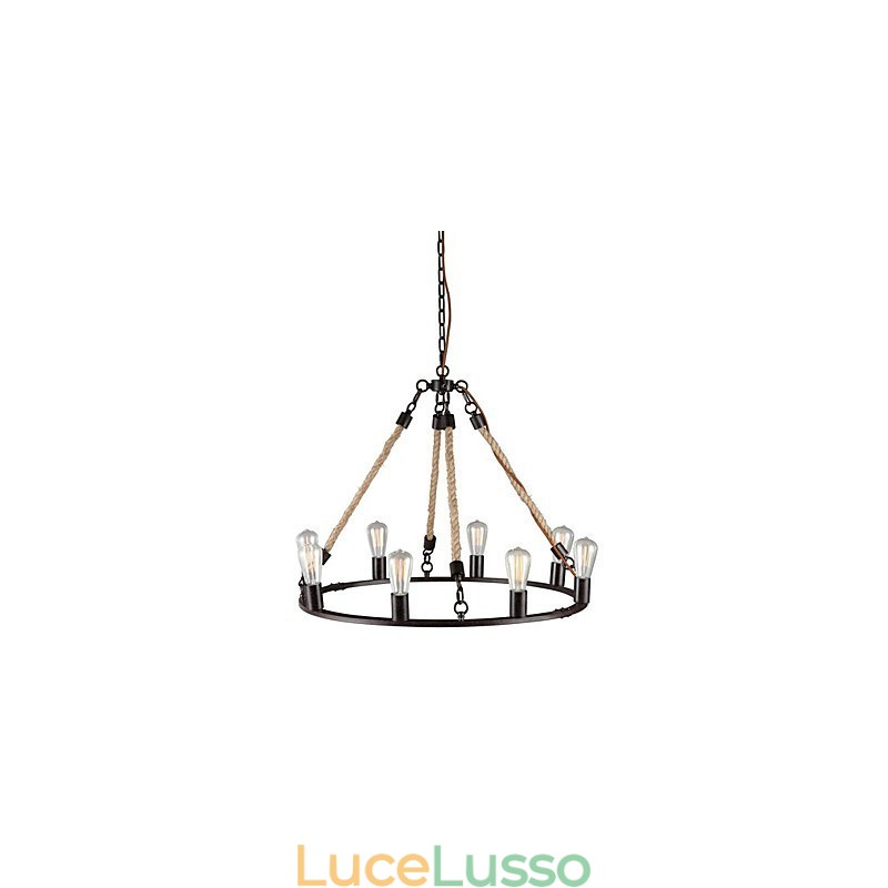 Lampadario in metallo dipinto in stile mini vintage