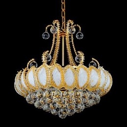 Lampadario moderno di lusso in cristallo con luce pendente, diametro 50 cm, contiene 8 lampadine.