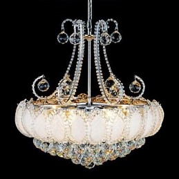 Lampadario moderno di lusso in cristallo con luce pendente, diametro 50 cm, contiene 8 lampadine.