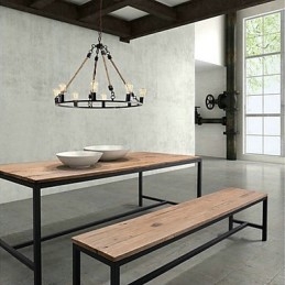 Lampadario in metallo dipinto in stile mini vintage