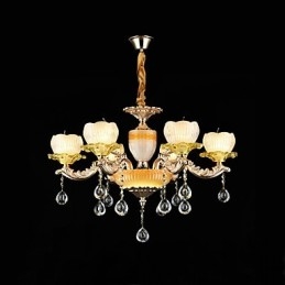 Caratteristica tradizionale classica in lega di zinco per lampadario in metallo con 6 lampadine in stile mini cristallo