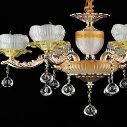 Caratteristica tradizionale classica in lega di zinco per lampadario in metallo con 6 lampadine in stile mini cristallo