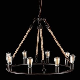 Lampadario in metallo dipinto in stile mini vintage