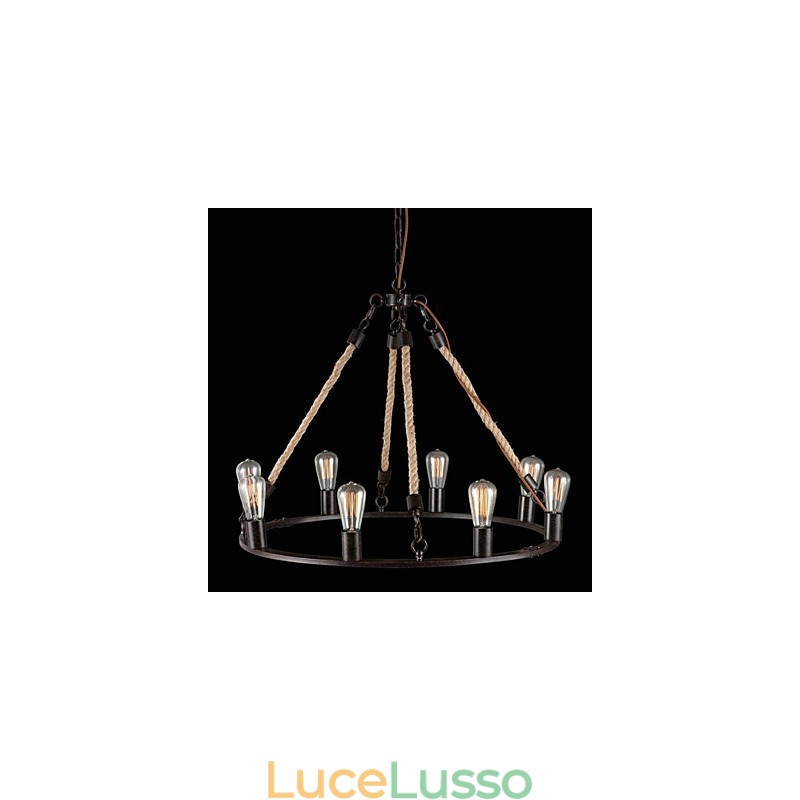Lampadario in metallo dipinto in stile mini vintage