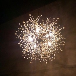 Lampadario moderno Firework Vintage in ferro battuto con 8 luci Lampadario a sospensione a isola Illuminazione a soffitto