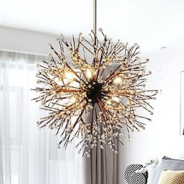 Lampadario moderno Firework Vintage in ferro battuto con 8 luci Lampadario a sospensione a isola Illuminazione a soffitto