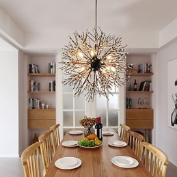 Lampadario moderno Firework Vintage in ferro battuto con 8 luci Lampadario a sospensione a isola Illuminazione a soffitto