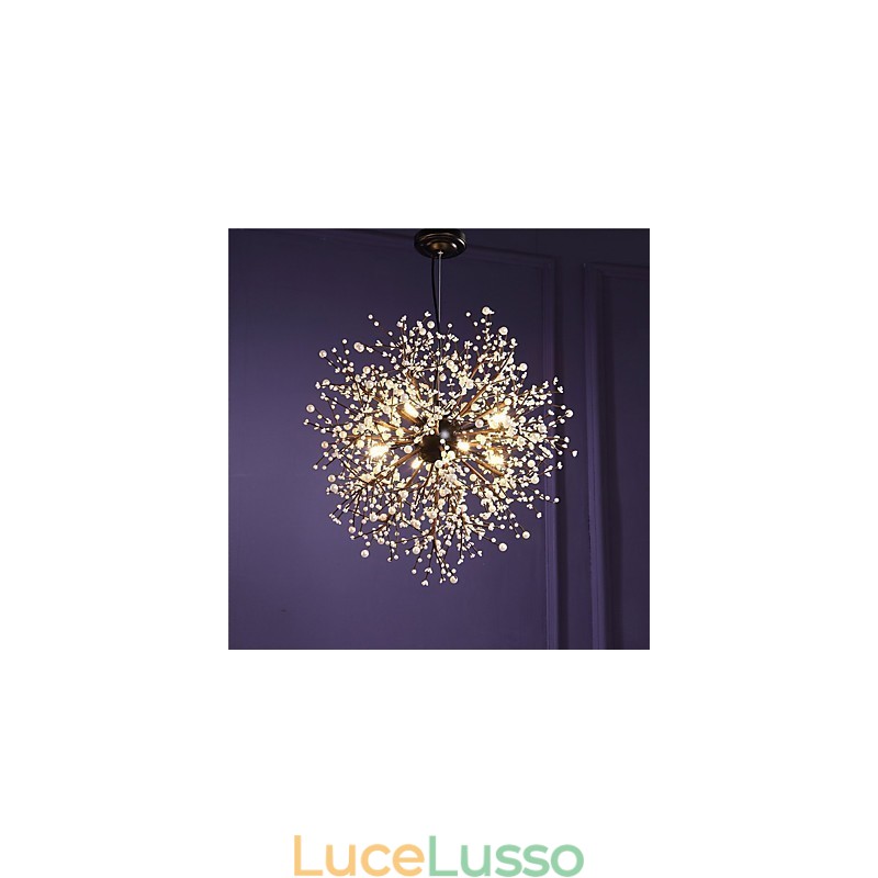 Lampadario moderno Firework Vintage in ferro battuto con 8 luci Lampadario a sospensione a isola Illuminazione a soffitto