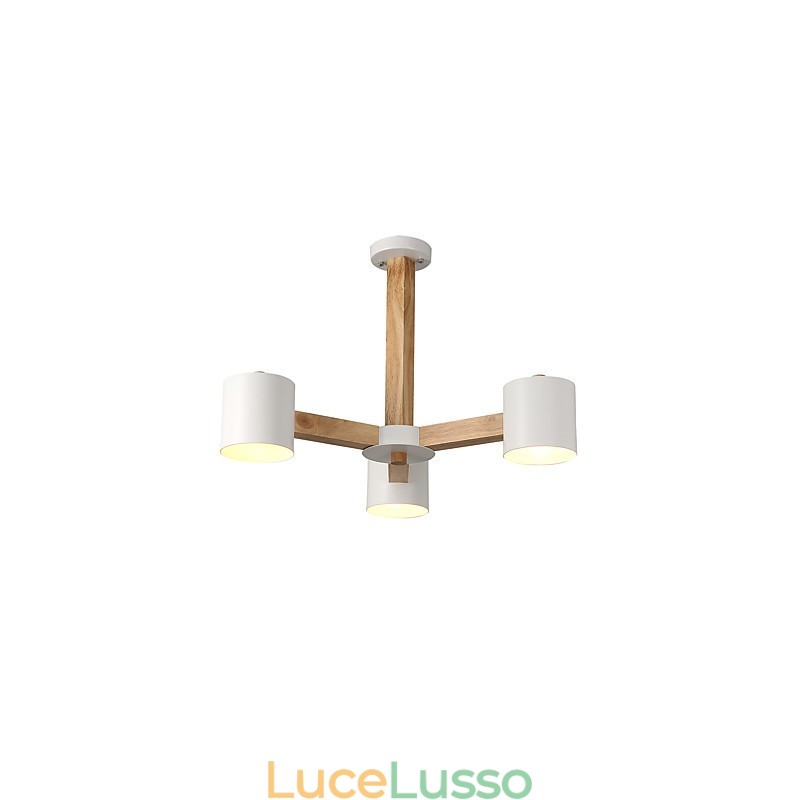 Lampadario a 3 luci moderno contemporaneo tradizionale classico vintage country legno caratteristica per legno
