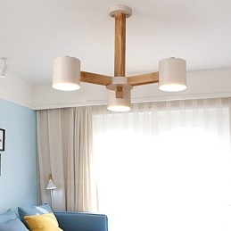 Lampadario a 3 luci moderno contemporaneo tradizionale classico vintage country legno caratteristica per legno