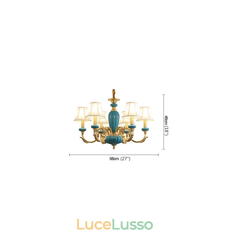 Lampadario tutto in rame Lampadario decorativo in giada