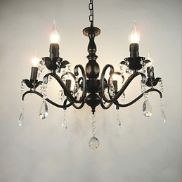 Lampadario Semplice Cristallo Ferro Candele Luci Decorazione Lampade Illuminazione