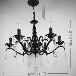 Lampadario Semplice Cristallo Ferro Candele Luci Decorazione Lampade Illuminazione