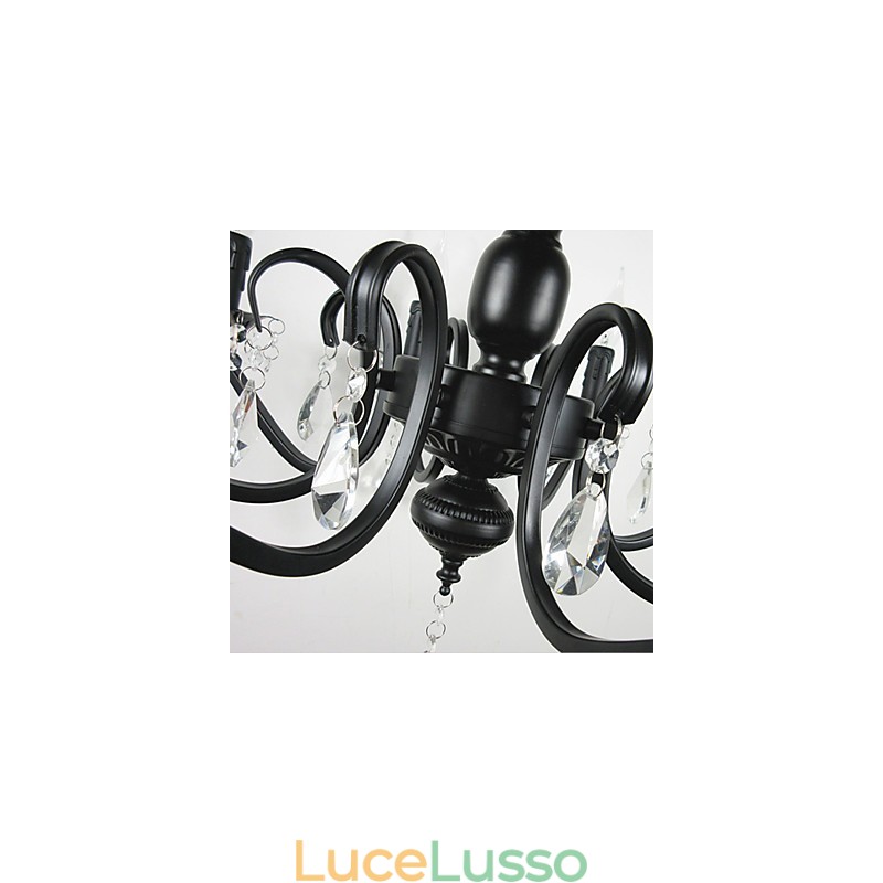 Lampadario Semplice Cristallo Ferro Candele Luci Decorazione Lampade Illuminazione