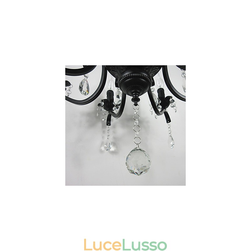 Lampadario Semplice Cristallo Ferro Candele Luci Decorazione Lampade Illuminazione
