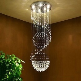 Lampadario a soffitto in cristallo Lampada a sospensione Illuminazione per interni Lampade a sospensione per scale