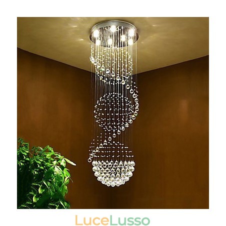 Lampadario a soffitto in cristallo Lampada a sospensione Illuminazione per interni Lampade a sospensione per scale Lampadario a soffitto in cristallo Lampada a sospensione Illuminazione per interni Lampade a sospensione per scale